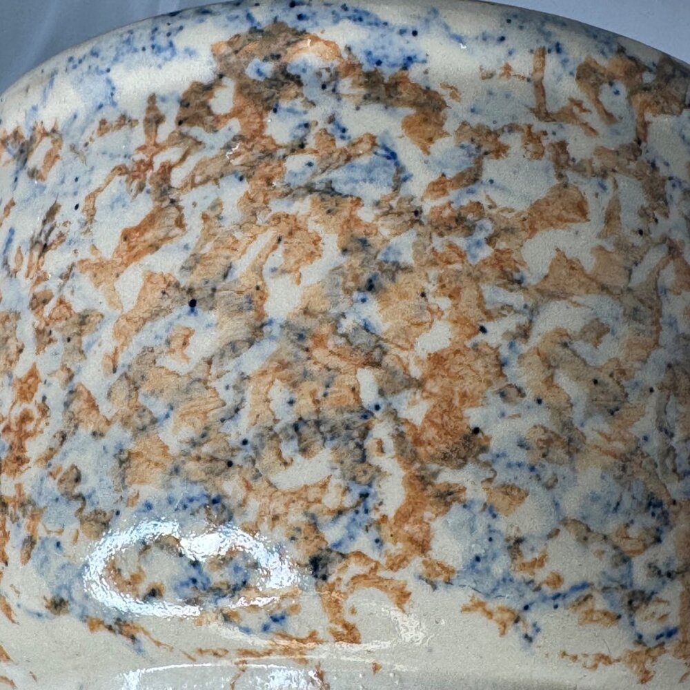Red Wing Spongeware Crock Bowl 7” Decorative Stoneware Vintage Speckled Sponge C - Picture 11 of 12